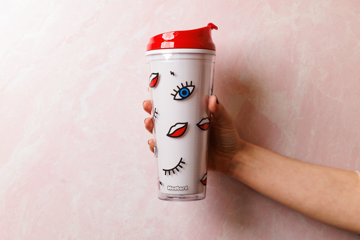 Wink Double Wall Mug Coffee Tumbler | Mod Style | BPA-Free | Gift for