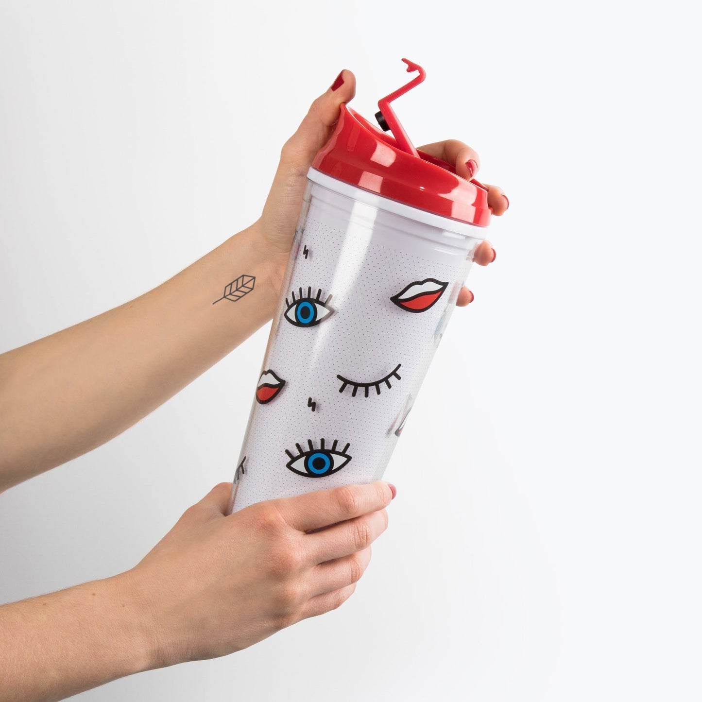 Wink Double Wall Mug Coffee Tumbler | Mod Style | BPA-Free | Gift for