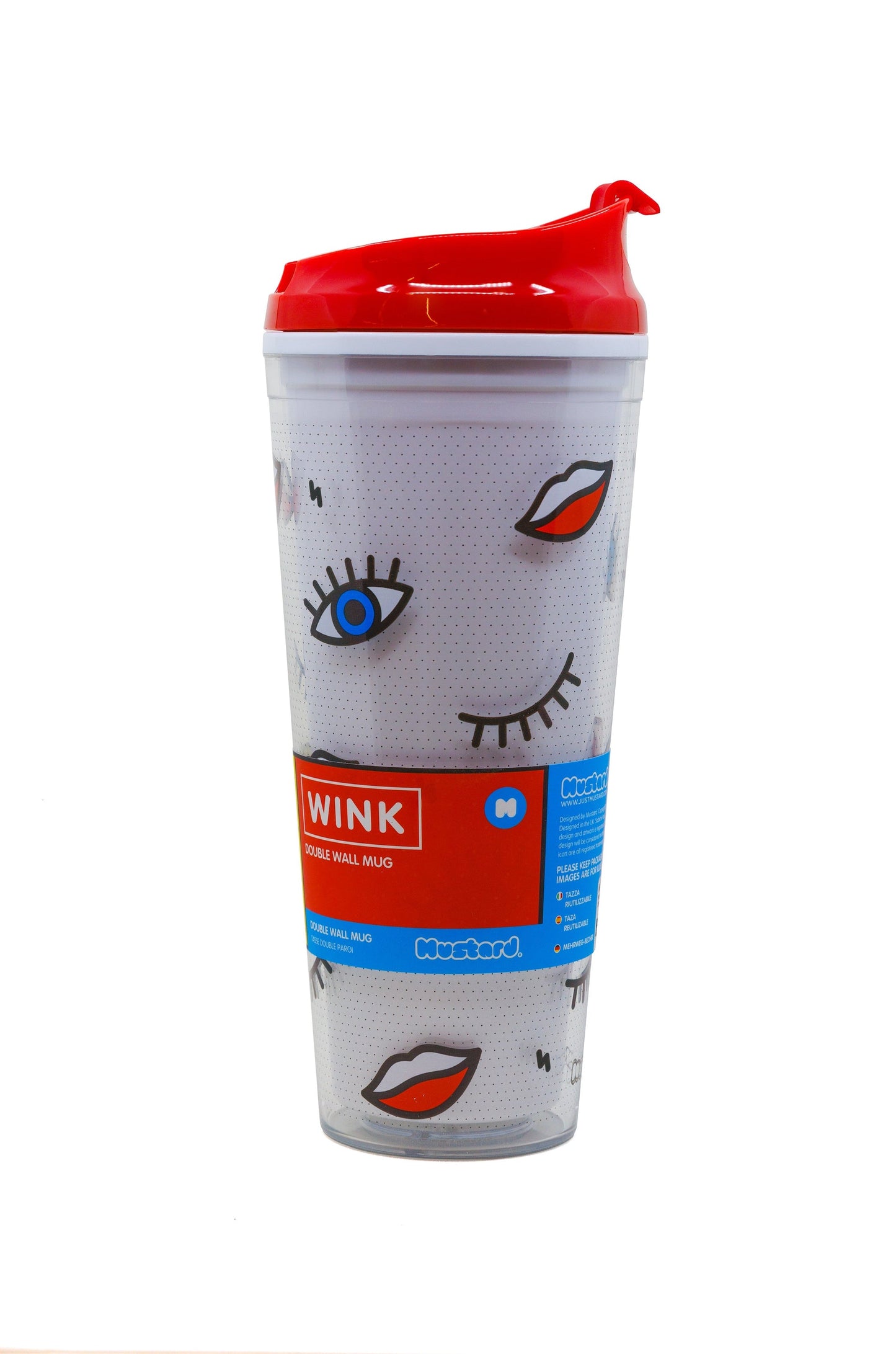Wink Double Wall Mug Coffee Tumbler | Mod Style | BPA-Free | Gift for