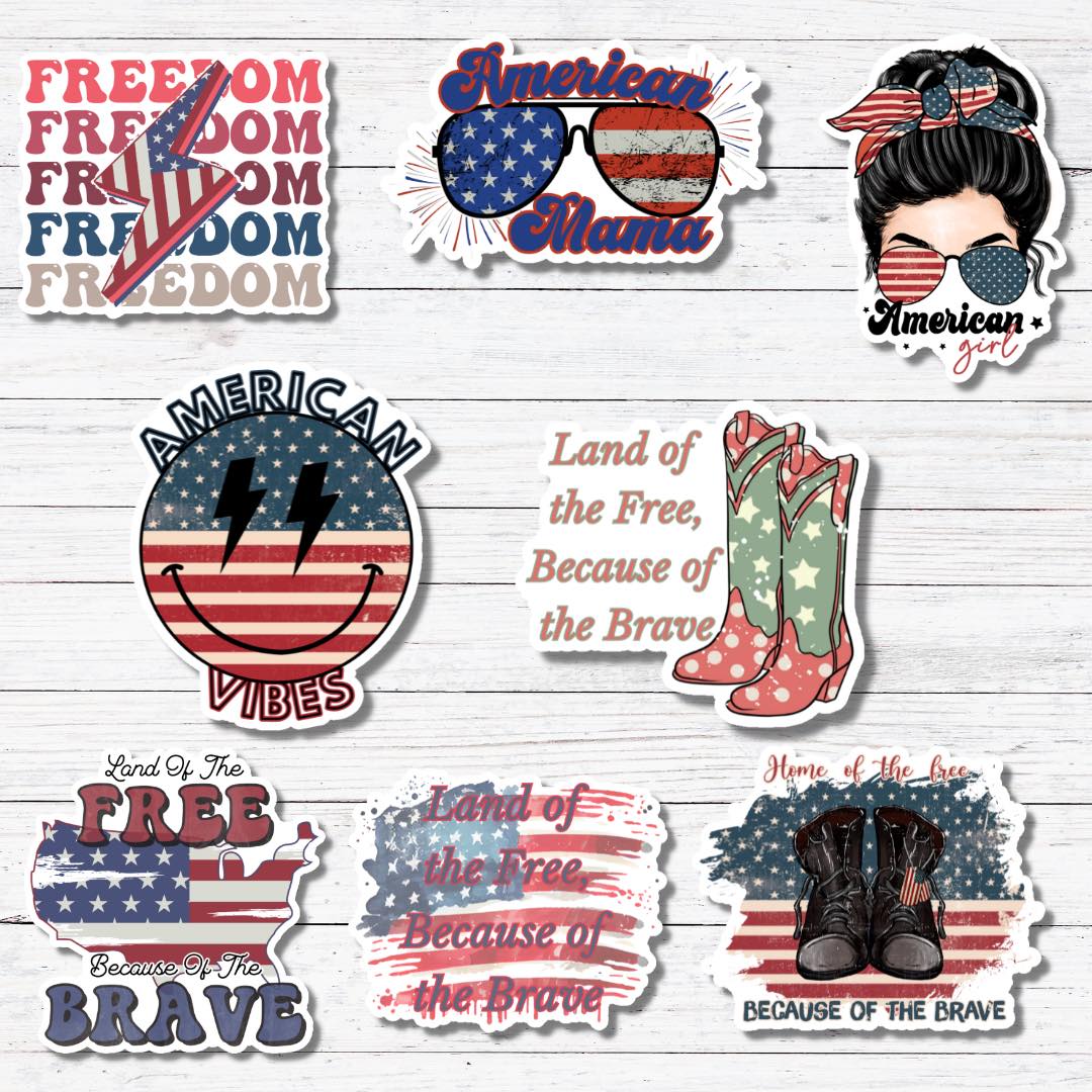 Land of Free US- 4th of July Sticker/Magnet